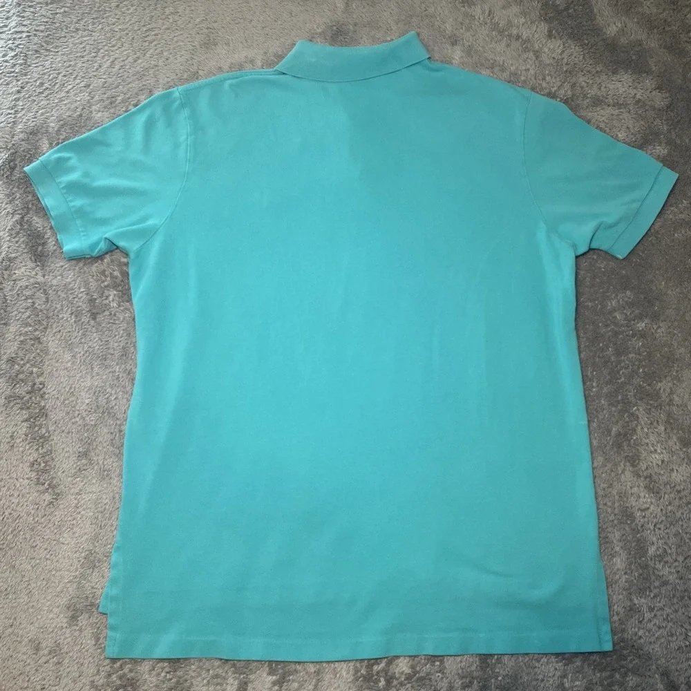 VTG Polo By Ralph Lauren Men's SZ XL Short Sleeve Aqua Blue Polo Lavender Pony